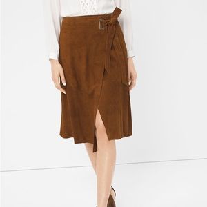 Luxurious Suede Skirt. Warm whiskey-brown tone. Size 0
